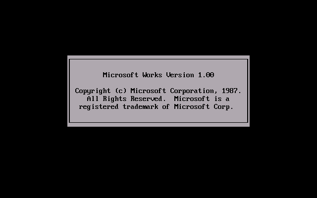 Microsoft Works 1.0 - Splash